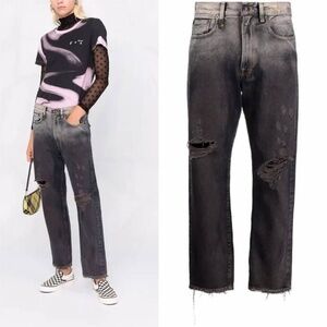 R13 NWOT distressed ombre jeans